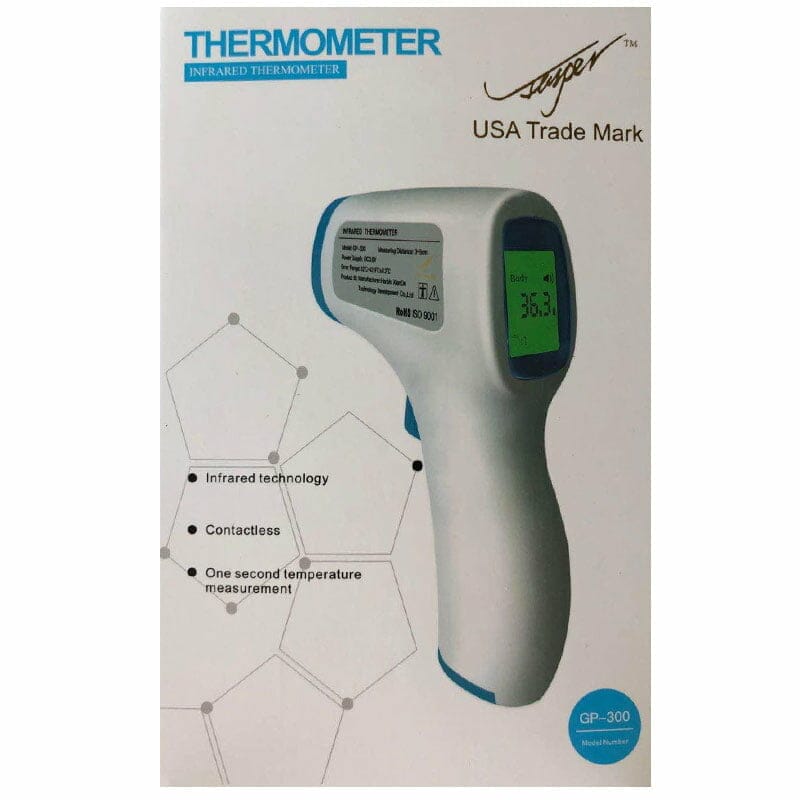 Infrared Forehead Thermometer, Model GP-300, Color-Changing Non-Contact